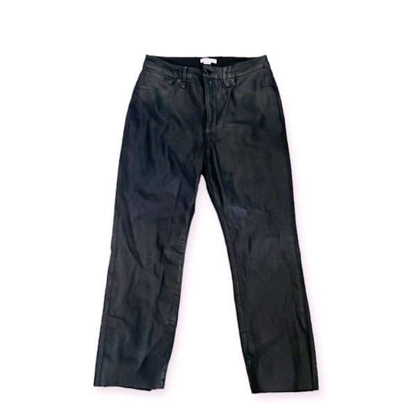 Good American Black Coated Wide Leg High Rise Jeans - Picture 4 of 6